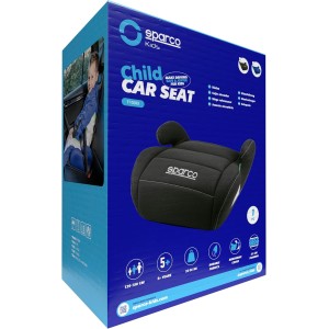 Sparco Alzador Infantil de Asiento de Coche Negro