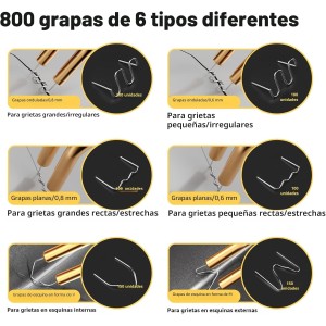 220W 2 en 1 Soldador de Plástico con 800pcs Grapas