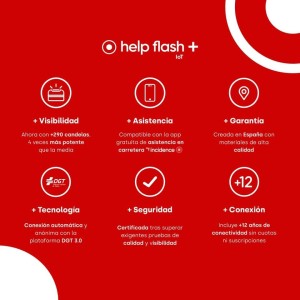 help flash IoT+, Luz de Emergencia V16 con Geolocalización y más de 290 candelas de potencia