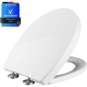 Ibergrif M41002 Tapa WC Forma O con Cierre Suave, Liberación Rápida, Blanco