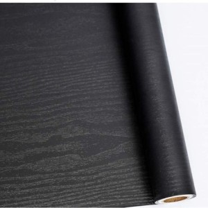 Abyssaly Vinilo Adhesivo Muebles Madera, Vinilo Negro Mate Efecto