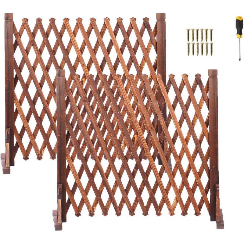 uyoyous Enrejado de madera extensible hasta 160 cm, 2 unidades, plegable