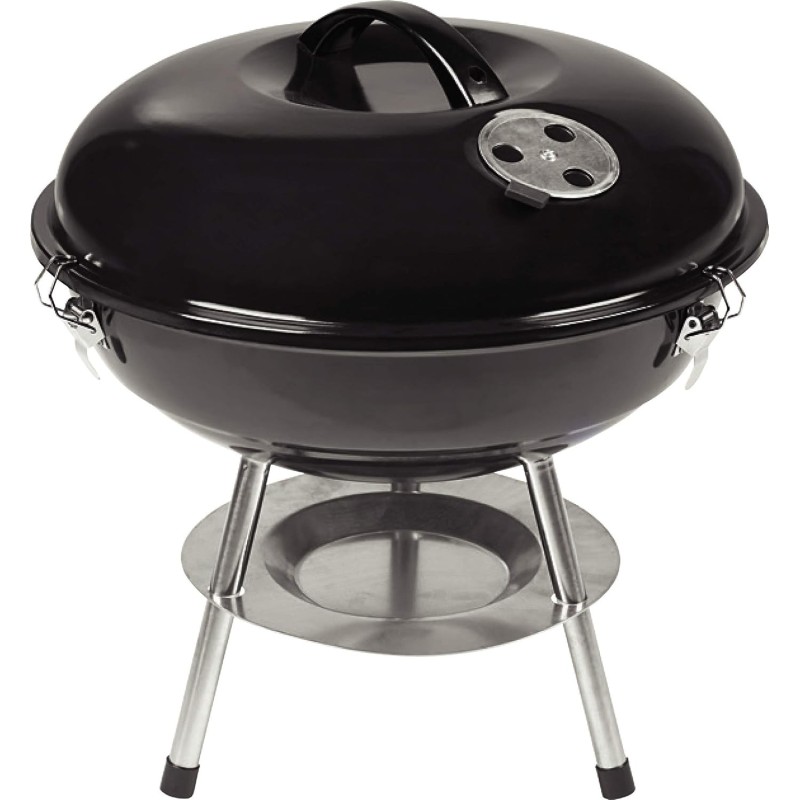 ACTIVA parrilla para carbón vegetal redonda con tapa, color negro, diámetro de 34 cm