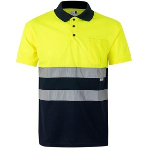 VELILLA 173, Polo Bicolor Manga Corta AV, Talla-L