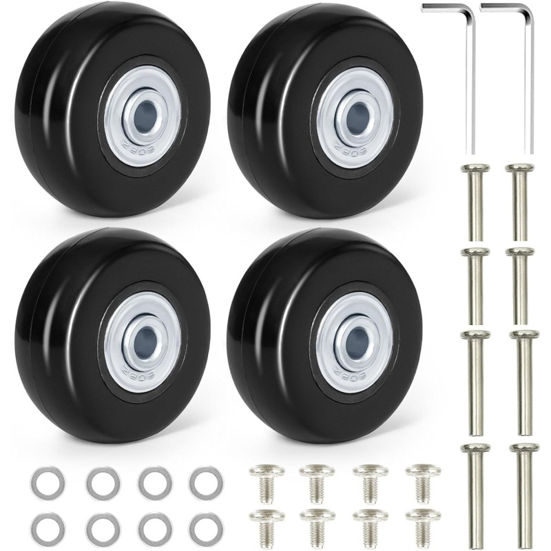 Ruedas de Maleta de Reemplazo, 4 Piezas Ruedas para Maletas de Viaje 50 mm x 18 mm