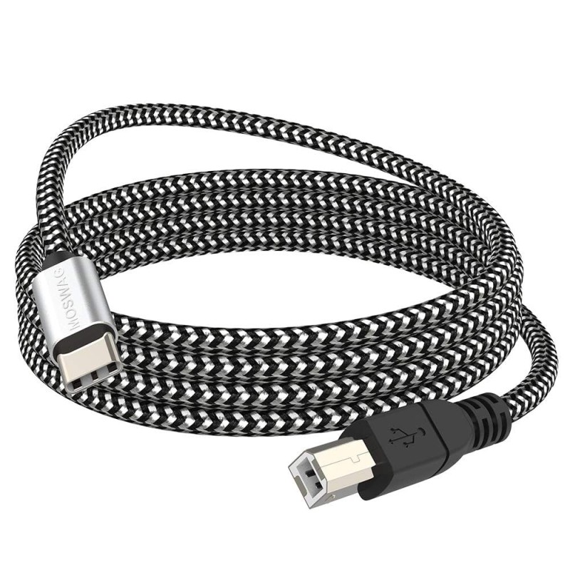 MOSWAG Cable USB B a USB C 480 Mbps 1M, Cable MIDI