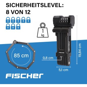 FISCHER Candado plegable para bicicleta Protec FN8
