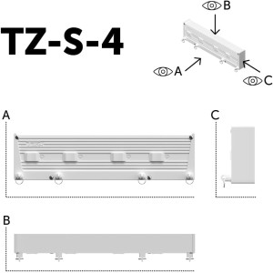 Cuncial TZ-S-4 | Tendedero Automático de Pared 4 Cuerdas