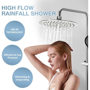 Cozary Cabezal de Ducha Lluvia Redonda 20cm (8 Pulgadas)