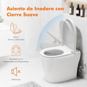 Ibergrif M41001 Tapa WC Forma D con Cierre Suave,Instalación Superior