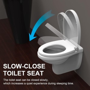 Ibergrif M41002 Tapa WC Forma O con Cierre Suave, Liberación Rápida, Blanco