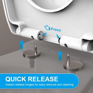 Ibergrif M41002 Tapa WC Forma O con Cierre Suave, Liberación Rápida, Blanco