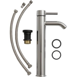Grifo de baño para lavabo alto de acero inoxidable