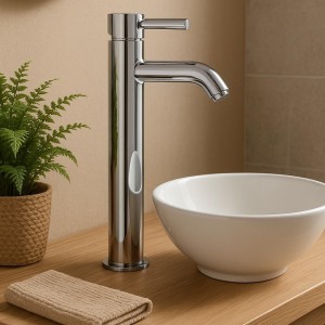 Grifo de baño para lavabo alto de acero inoxidable