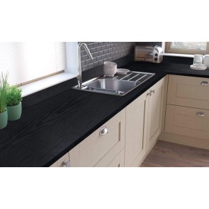 Abyssaly Vinilo Adhesivo Muebles Madera, Vinilo Negro Mate Efecto