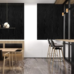 Abyssaly Vinilo Adhesivo Muebles Madera, Vinilo Negro Mate Efecto