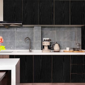Abyssaly Vinilo Adhesivo Muebles Madera, Vinilo Negro Mate Efecto