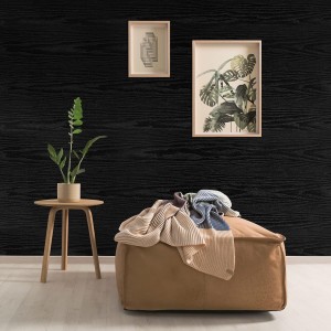 Abyssaly Vinilo Adhesivo Muebles Madera, Vinilo Negro Mate Efecto