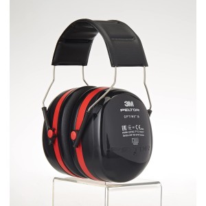 3M PELTOR Optime III Orejeras, Negro/Rojo, Diadema, 35 dB, H540A-411-SV | EN 352-1