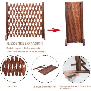 uyoyous Enrejado de madera extensible hasta 160 cm, 2 unidades, plegable