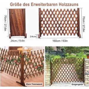 uyoyous Enrejado de madera extensible hasta 160 cm, 2 unidades, plegable