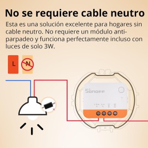 SONOFF ZBMINIL2 Interruptor Inteligente Zigbee, Sin Neutro, Mini Módulo Relé para Luz
