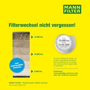 MANN-FILTER CUK 22 011 Filtro de aire de cabina - Filtro de Polen con Carbón activado