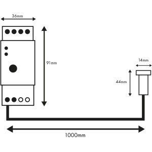 Maclean MCE83 - Sensor Interruptor crepuscular IP 65 Montaje en Carril DIN