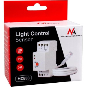 Maclean MCE83 - Sensor Interruptor crepuscular IP 65 Montaje en Carril DIN