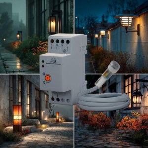 Maclean MCE83 - Sensor Interruptor crepuscular IP 65 Montaje en Carril DIN