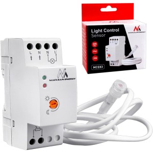 Maclean MCE83 - Sensor Interruptor crepuscular IP 65 Montaje en Carril DIN