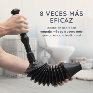 CUQOO Desatascador de émbolo de fregadero, desatascador de drenaje de inodoro y ducha, resistente