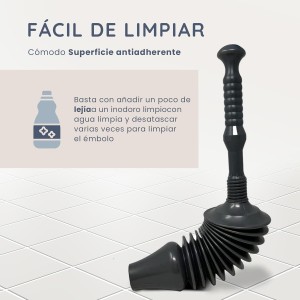 CUQOO Desatascador de émbolo de fregadero, desatascador de drenaje de inodoro y ducha, resistente