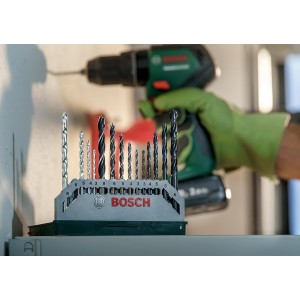 Bosch 15 uds. Set de brocas Mini-X-Line (para madera, mampostería y metal)