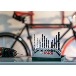 Bosch 15 uds. Set de brocas Mini-X-Line (para madera, mampostería y metal)