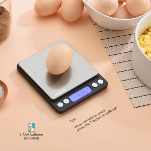 GRIFEMA - Báscula De Cocina Con Pantalla LCD, Digital, Balanza Con Tapa, Acero Inoxidable , 0.05 - 500 g