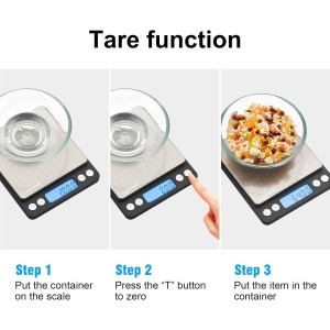 GRIFEMA - Báscula De Cocina Con Pantalla LCD, Digital, Balanza Con Tapa, Acero Inoxidable , 0.05 - 500 g