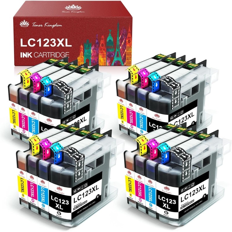 Cartuchos de Tinta Compatibles para Brother LC123 LC-123 , Toner Kingdom LC123 LC123XL Cartuchos de Tinta Compatibles para Brother LC123 LC-123 , Toner Kingdom LC123 LC123XL