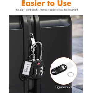 GRIFEMA GA1006-2 Candado TSA 3 Dígitos Pack de 2 Cable Anticorte