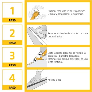 SIKA - Silicona sanitaria - SikaSeal 175 Baños & Cocinas - Blanco - 300ml