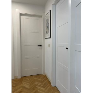 Juego manivela modelo de aluminio con Roseta Redonda acabado negro para puertas