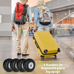 Ruedas de Maleta de Reemplazo, 4 Piezas Ruedas para Maletas de Viaje 50 mm x 18 mm