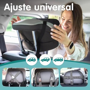 Espejo Coche Bebé Asiento Trasero - Irrompible y Vista 360°