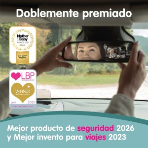 Espejo Coche Bebé Asiento Trasero - Irrompible y Vista 360°