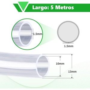 Kesote 10mm (diámetro Interior) x 13mm (diámetro Exterior) Tubo Flexible de PVC