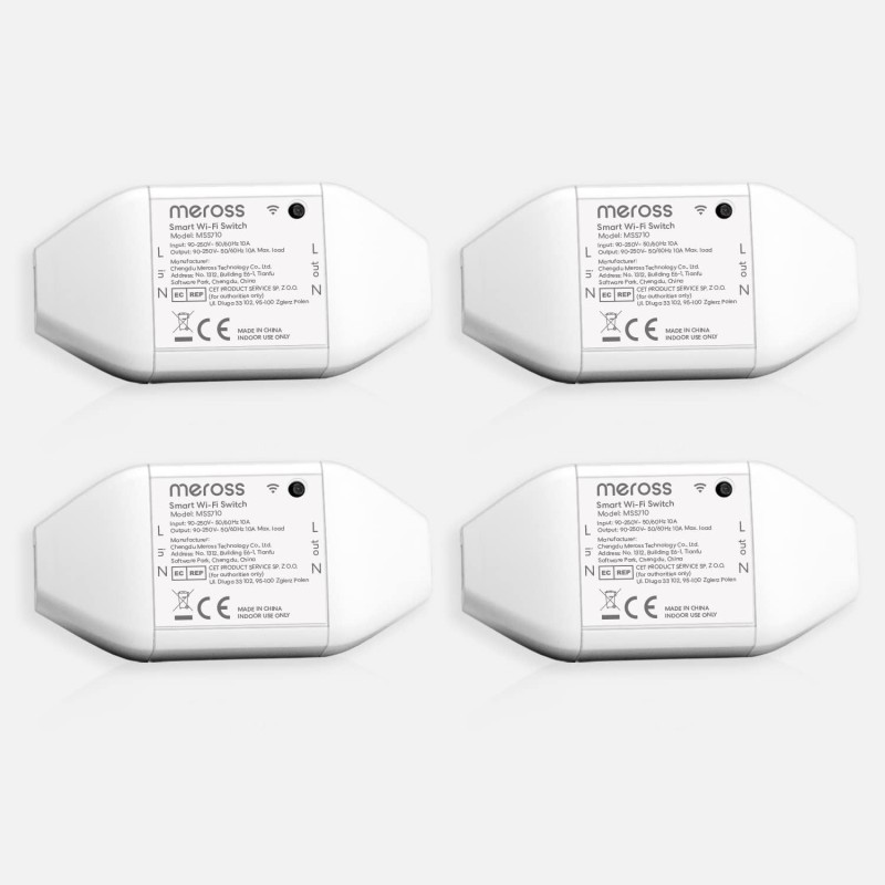 Meross Interruptor Universal Inteligente, 10A DIY Interruptor Inteligente compatible con Alexa, Google Home y SmartThings, Inter