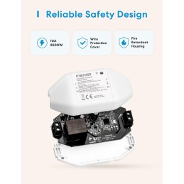 Meross Interruptor Universal Inteligente, 10A DIY Interruptor Inteligente compatible con Alexa, Google Home y SmartThings, Inter