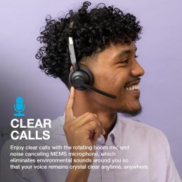 JLab Go Work Pop, Auriculares Inalambricos con Microfono 50 Tiempo de Reproducción