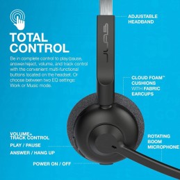 JLab Go Work Pop, Auriculares Inalambricos con Microfono 50 Tiempo de Reproducción