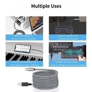 MOSWAG Cable USB B a USB C 480 Mbps 1M, Cable MIDI